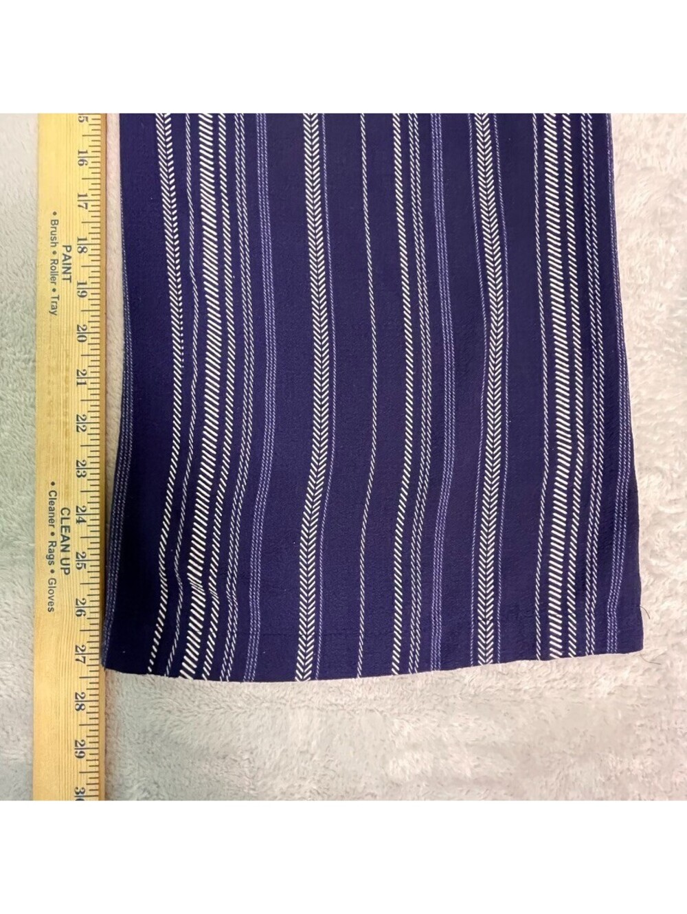 Monteau Los Angeles Jumpsuit Womens M Blue Striped Wide Leg Surplice Pockets - Picture 3 of 11